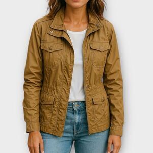 Jones New York Tan Lightweight Utility Jacket Size L